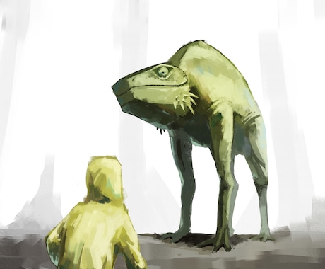 厚塗り風一枚絵・立ち絵描きます モンスターや人物の一枚絵を、厚塗りイラストでお届け。 イメージ1