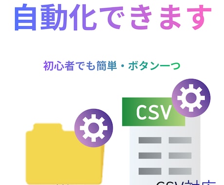 面倒なPC作業を自動化します 初心者でも簡単に！ボタン1つで作業が終わる仕組み作ります。 イメージ1