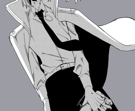 モノクロイラストを描きます オリキャラなどの依頼されたキャラを描かせていただきたいです。 イメージ2