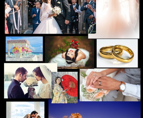 結婚式など思い出をデジタルフォトシートにします 子供の成長や結婚式などたくさんの思い出の写真を一枚に！ イメージ1