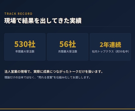 法人営業ハイパフォーマーが営業トークを台本化します 年間”530社”受注の実績をもとに、売れるトークを設計します イメージ1