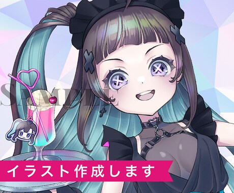 目を引くキラキラしたイラスト作成いたします 目を引く色使いと繊細なキャラクターや小物の描写が得意です イメージ1