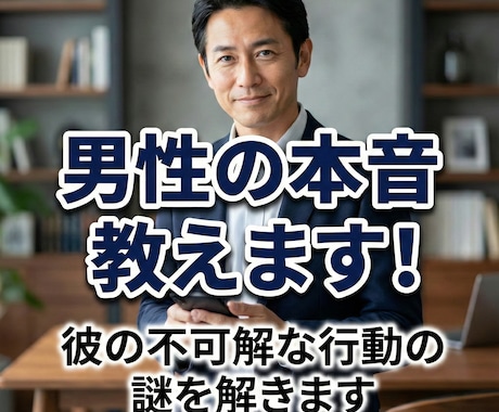 男性の本音教えます！彼の不可解な行動の謎を解きます 不可解な彼の行動、男性脳で完全翻訳。本音の正解合わせをします イメージ1