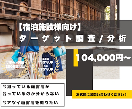旅館ホテル様向け【ターゲット選定・分析】代行します 狙うべきターゲット選定のお悩みを解決！ イメージ1