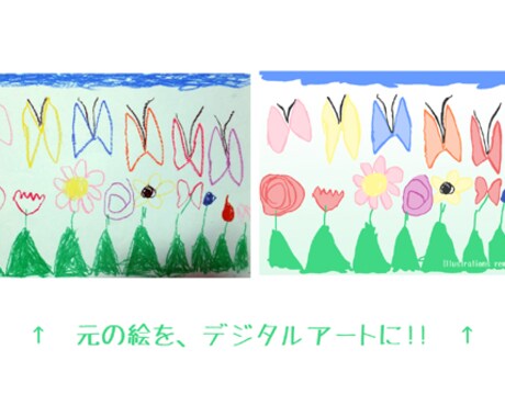 お子さんが描いた絵を「デジタルアート」にします 大事なお子さんの絵、別の形で残しませんか！？ イメージ2