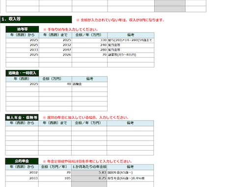 キャッシュフロー表等をかんたんに作成できます 老後貧乏にならないために今から将来設計しませんか。 イメージ2