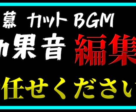 動画を編集します 字幕、カット、BGM、効果音、などなど色々な編集します！ イメージ1