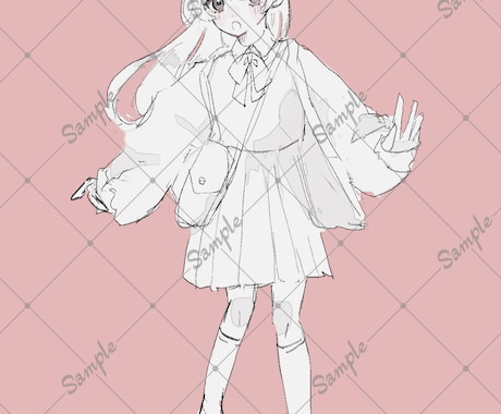 即日納品可能！全身イラスト描きます ラフな雰囲気で女の子の全身イラストを描きます！ イメージ2