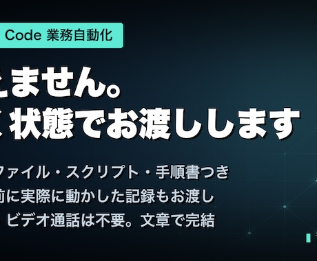 Claude Codeで動く業務自動化を納品します 教えません。動く状態でお渡しします イメージ1