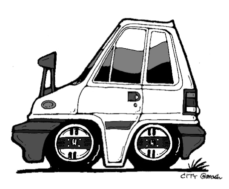 あなたの愛車を描きます 味わいのある手描きモノトーンデフォルメカーイラスト イメージ1