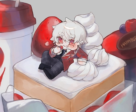 モチモチとしたデフォルメイラスト描きます 色素の薄いイラストを得意としています。 イメージ2
