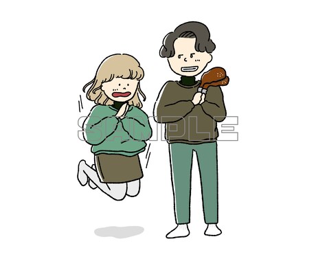 ほのぼのカップルイラスト描きます おふたりらしくて、かつ、ぬくもりのあるタッチで表現します イメージ2