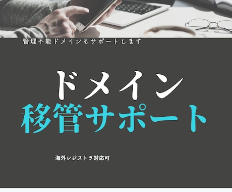 ドメイン移管（海外レジストラ対応可） します 管理不能ドメインもサポートします イメージ1