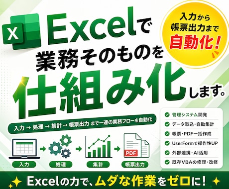 複雑な業務をExcelのVBAマクロで自動化します イメージ1