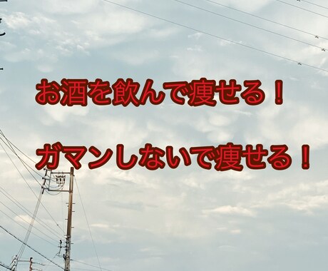 お酒で痩せる！ガマンしない！痩せる盲点おしえます イメージ1