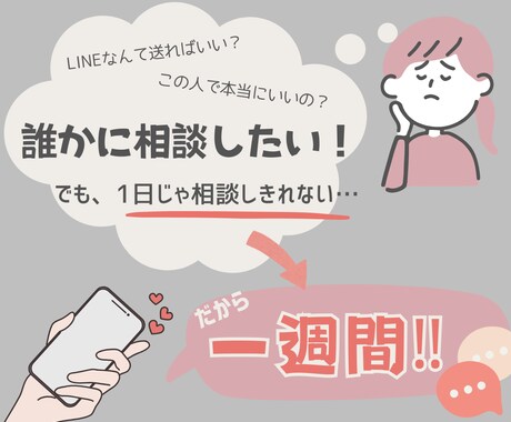 １週間気軽にチャット✉そのお悩みに寄り添います 電話じゃないからリラックスして相談できる イメージ2