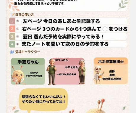 ＯＴ監修★デイで暇な時間をなくす教材を送ります 【先着10名限定】指示ゼロで自分から始める会話型リハビリ イメージ2