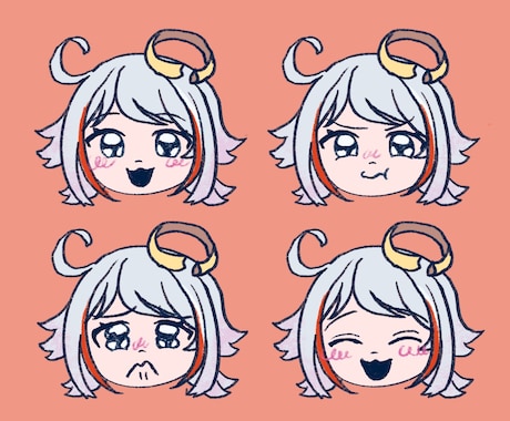 喜怒哀楽4種を可愛く描きます あなたや家族、友人やペットの似顔絵をかわいいタッチで！ イメージ2