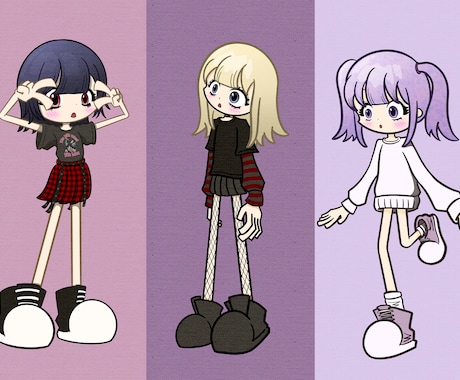 女の子のイラスト制作します アイコン、立ち絵のキャラクター制作お任せください！ イメージ1