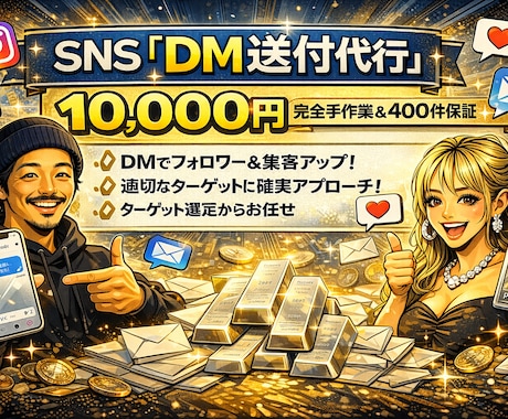 InstagramのDM送付を代行いたします ターゲットユーザーへのDM送付代行！ イメージ1
