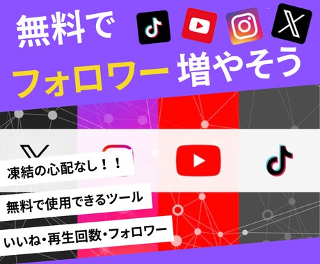 無理でSNSのフォロワー増やすツール教えます フォロワー・いいね・視聴回数! イメージ1