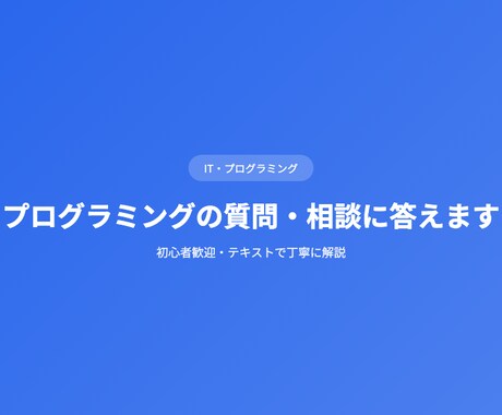 プログラミングの質問・相談に答えますます 初心者歓迎・テキストで丁寧に解説 イメージ1