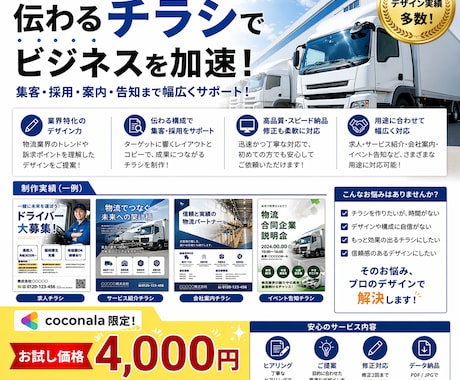 物流業界特化!伝わるチラシ・求人広告を制作します 現場を知るフォーク免許保有の物流特化デザイナー イメージ2
