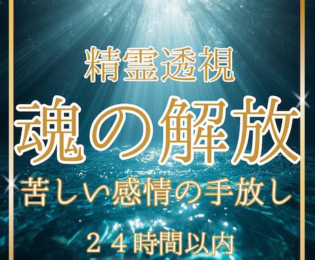魂の解放リーディング｜精霊透視します 苦しい気持ちの原因と心を軽くする方法 イメージ1