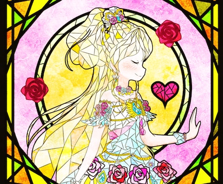 お好きなキャラのステンドグラス風イラスト描きます あなたの推しキャラをステンドグラス風に描いてみませんか？ イメージ2