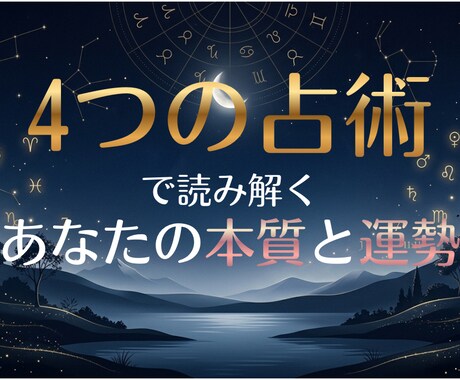 生年月日と名前から4占術で総合鑑定します 4つの占術が重なる一点に、本当のあなたが現れます イメージ1