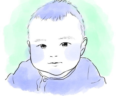 赤ちゃんの似顔絵イラストを描きます 3ヶ月〜12ヶ月の赤ちゃんの