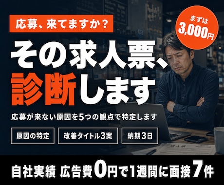 応募が来ない求人票を診断します オープン記念 先着5名｜直すべき3点をレポートで返します イメージ1