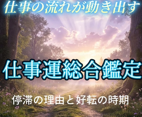 仕事運・今後の流れを深く読み解く総合鑑定いたします 転職・独立・停滞の原因と好転のタイミングを丁寧に鑑定 イメージ1
