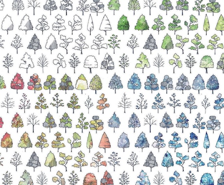 手描きでオリジナルの添景・素材制作します 手描きの添景素材を図面や資料に添え見栄えを格段に上げます！ イメージ1