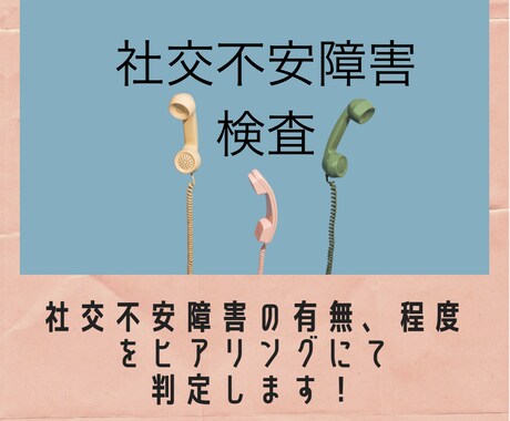 社交不安障害の心理検査をします 約30問近くヒアリング後、採点し、結果をフィードバックします イメージ1