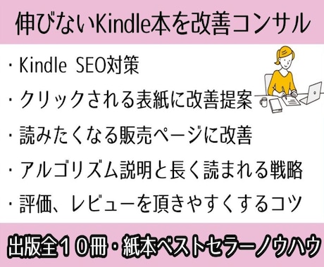 伸び悩んでいるKindle本を改善コンサル致します 出版全１０冊・紙本ベストセラー作家が読まれるように改善提案！ イメージ1