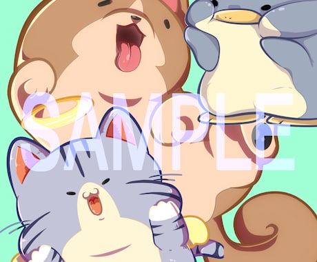 デフォルメでキャラクターイラスト描きます 人物、動物、オリジナルから何でもどうぞ！ イメージ1