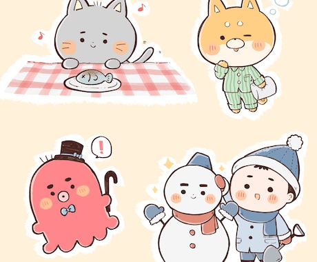 商用利用可 ゆるいイラスト描きます イメージ1