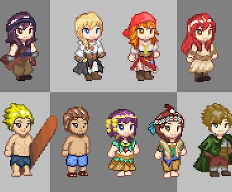 ドット絵でキャラクター等作成します 人物・モンスター・ゲーム武器・アイテムなど何でも描きます！ イメージ2