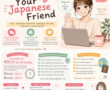 在日外国人の方が生活上で困ったことにお答えします I'll be your Japanese friend! イメージ1