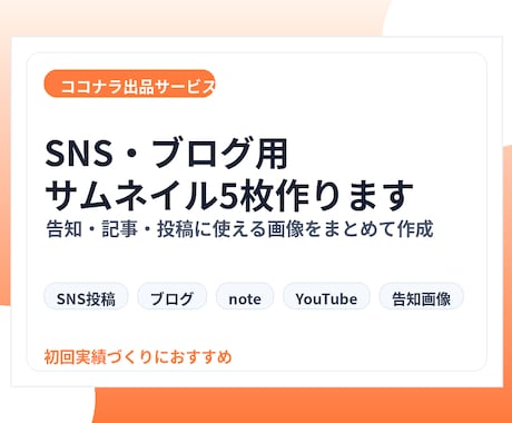 SNS・ブログ用画像5枚を作成します 告知・記事用の画像をまとめて作成します イメージ1
