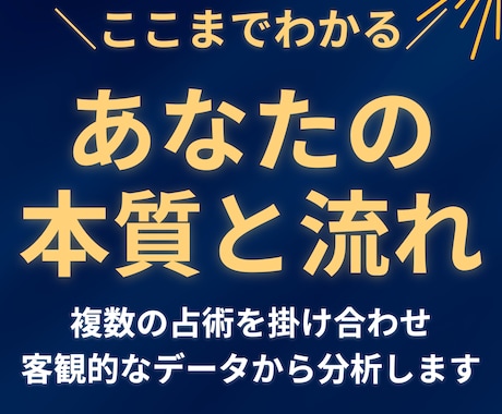 名前と生年月日から本質と今後の流れを分析します 複数の占術からあなたの本質・運勢・開運日を読み解く イメージ1