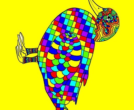 生き物などにデザインを入れて想像画にしていきます イメージ1