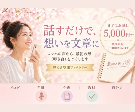 スマホの声からAIで文章・教材・企画書を制作します 話すだけで文章・教材・企画書の形に イメージ1