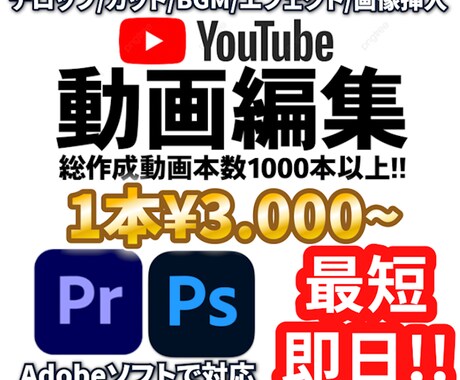 特別価格☆YouTube等の動画編集を代行します 丸投げOK!真似して作成可能!! イメージ1