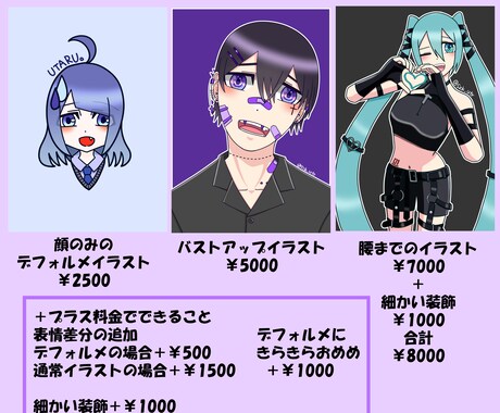きらきらなイラストを描き致します 目がキラキラで特徴的なイラスト描きます！ イメージ2