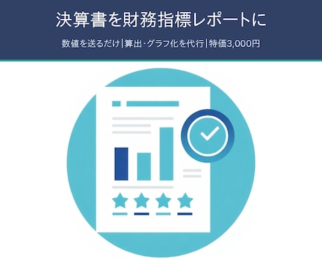 決算書から財務指標スコアとグラフを作成します 決算書の数値から財務指標レポートを作成｜3期比較3,000円 イメージ1