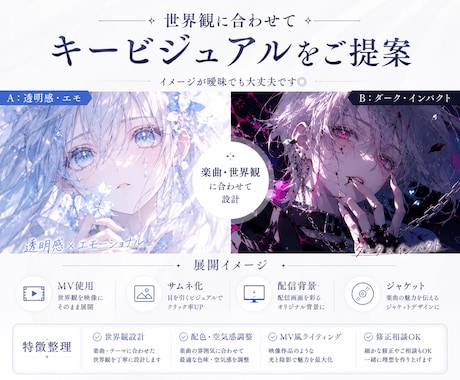 MV風キービジュアル制作します 世界観・配色・光まで丁寧に設計します イメージ2
