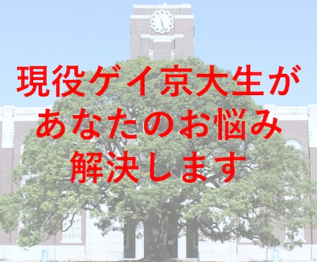 ゲイの現役京大生が秘密厳守で相談に乗ります 京大生の知識をフル活用しあなたの曇った心をスッキリさせます イメージ1