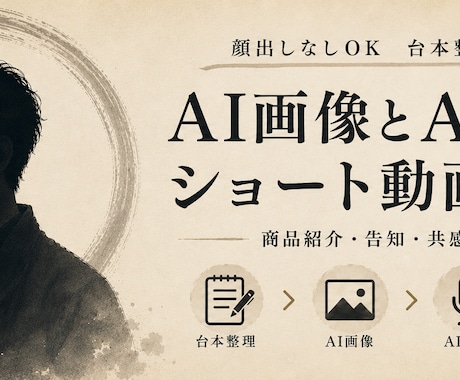AI画像とAI音声でショート動画を制作します 顔出しなしOK。台本整理から編集まで一式対応 イメージ1